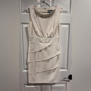 Elegant Cream Sleeveless Dress